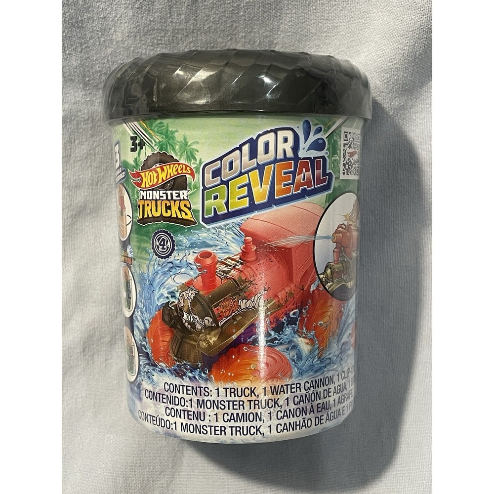 NEW Sealed Mattel Hot Wheels Monster Trucks - Color Reveal - Truck Cannon & Clip